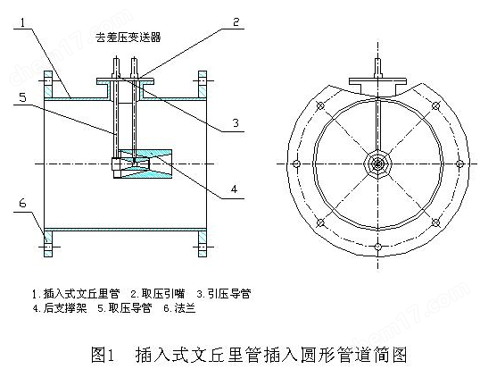 插入式文丘里管结构见图1